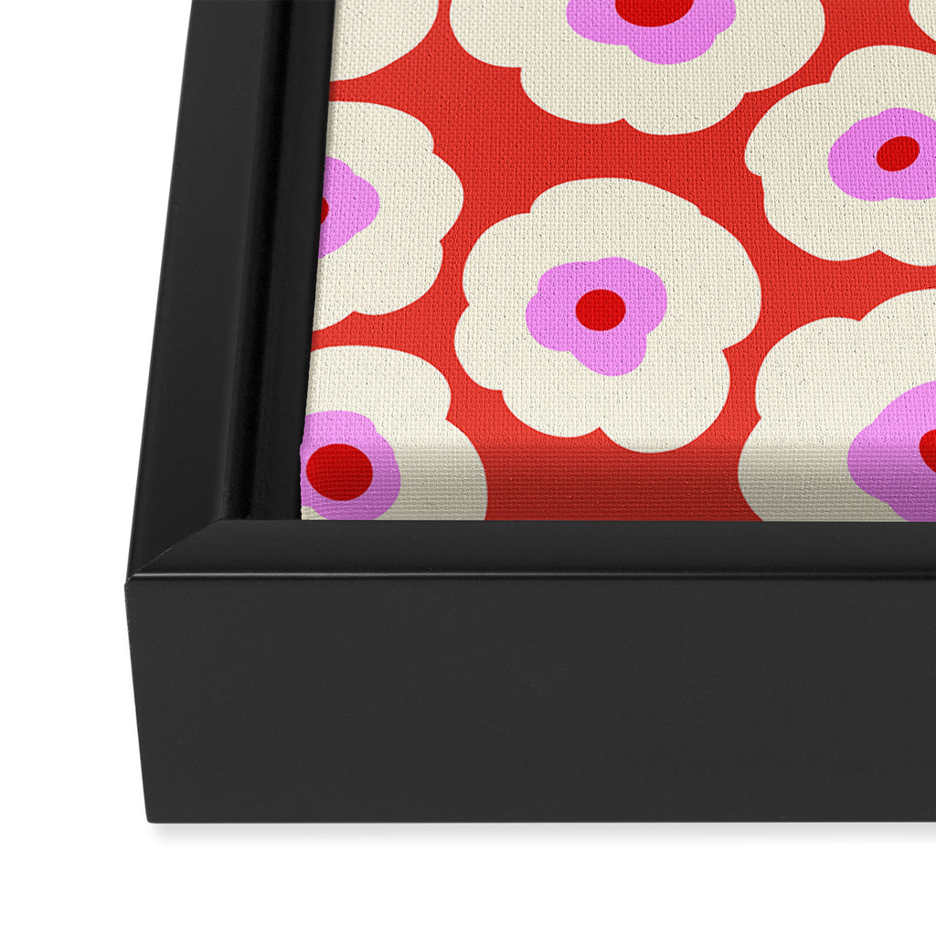 Pink, Red and White Flower Framed Canvas Print Gallery Image 3