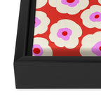 Pink, Red and White Flower Framed Canvas Print Gallery Image 3