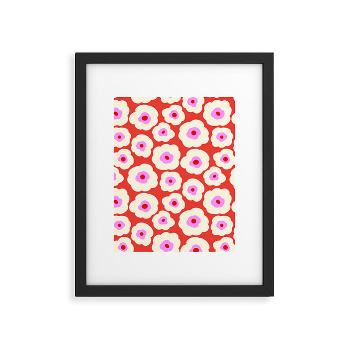 Pink, Red and White Flower Framed Art Print Gallery Image 1