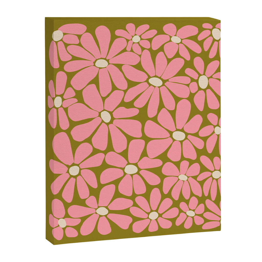 Pink Retro Floral Art Print Canvas Print Gallery Image 6
