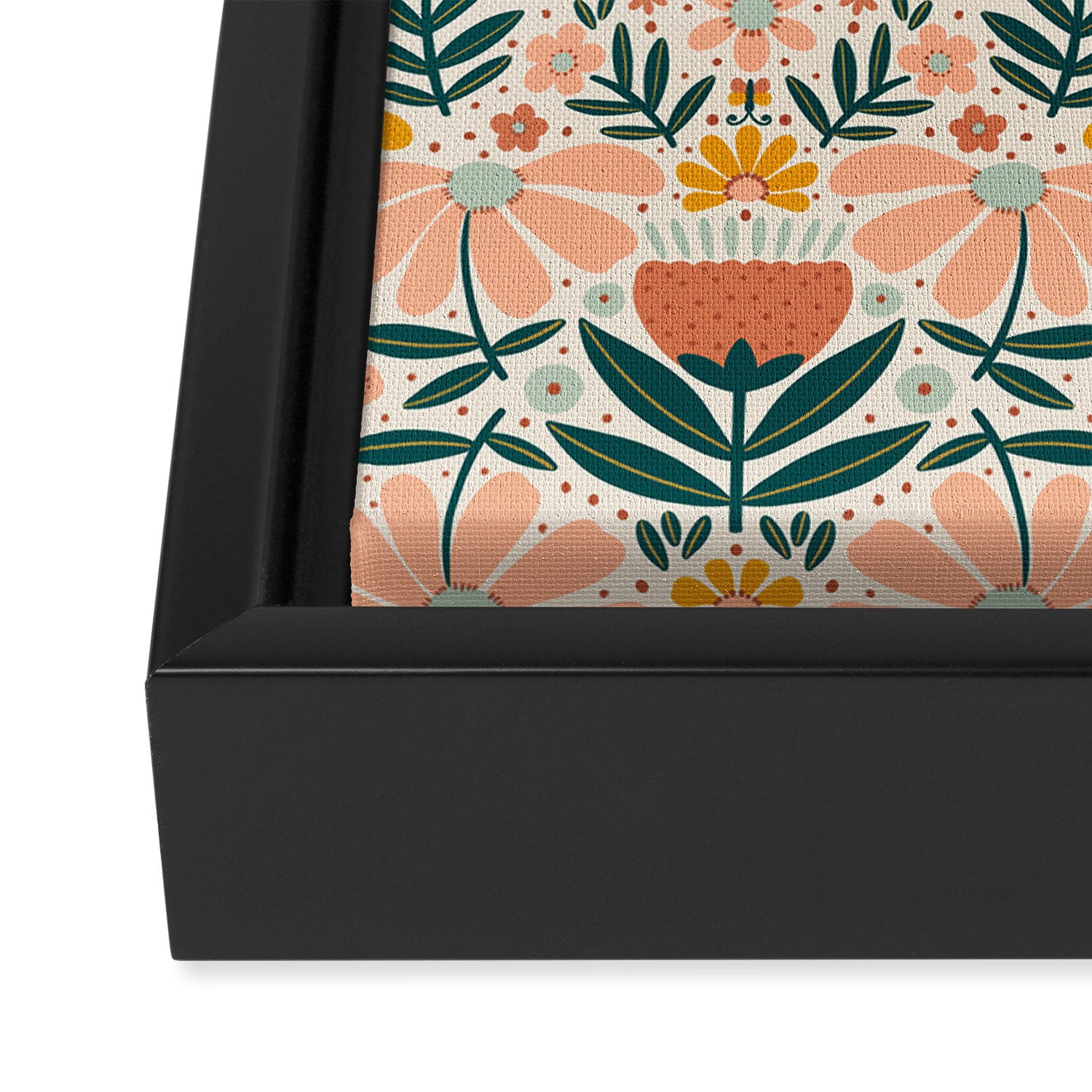 Pretty Floral - Earth Colors Framed Canvas Print Gallery Image 3