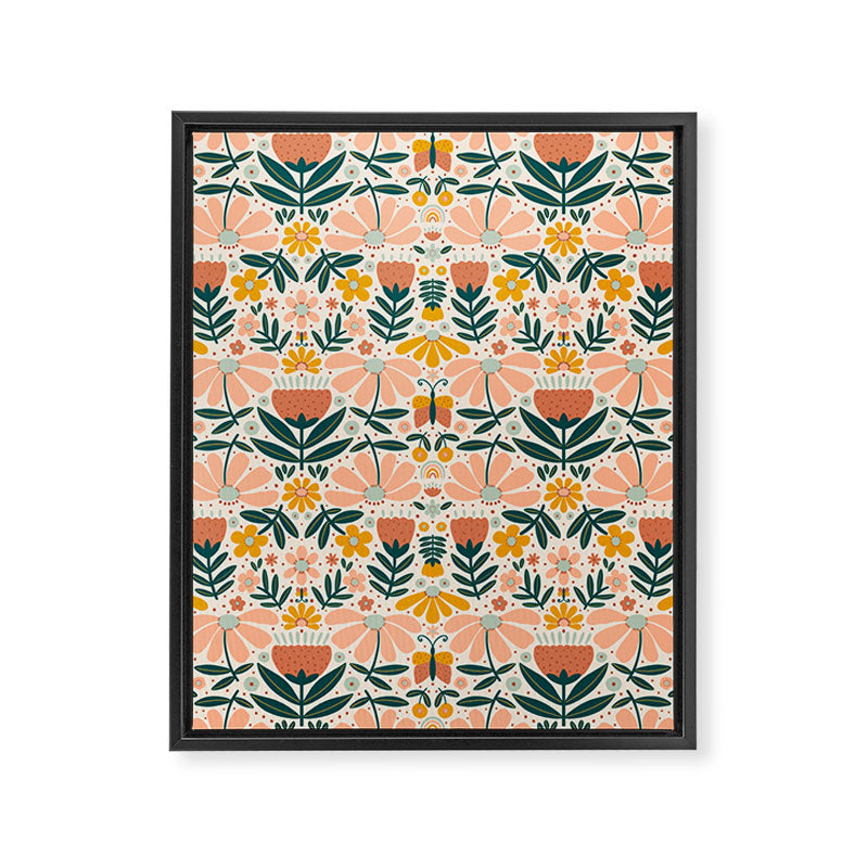 Pretty Floral - Earth Colors Framed Canvas Print Gallery Image 8