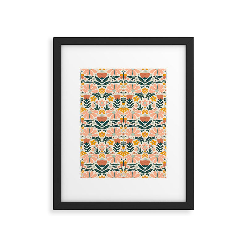 Pretty Floral - Earth Colors Framed Art Print Gallery Image 6