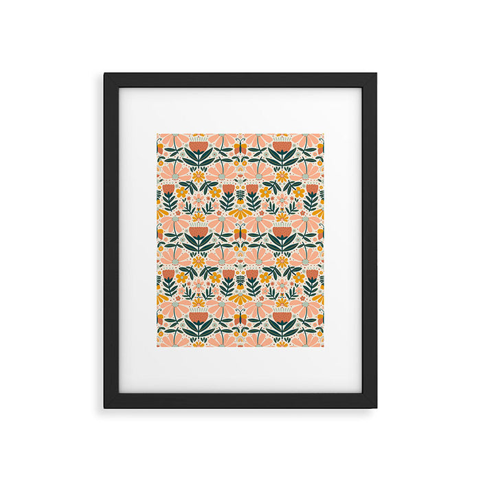 Pretty Floral - Earth Colors Framed Art Print Gallery Image 1