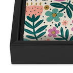 Pretty Floral - Lilac, Turquoise, Pink Framed Canvas Print Gallery Image 3