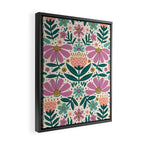Pretty Floral - Lilac, Turquoise, Pink Framed Canvas Print Gallery Image 2