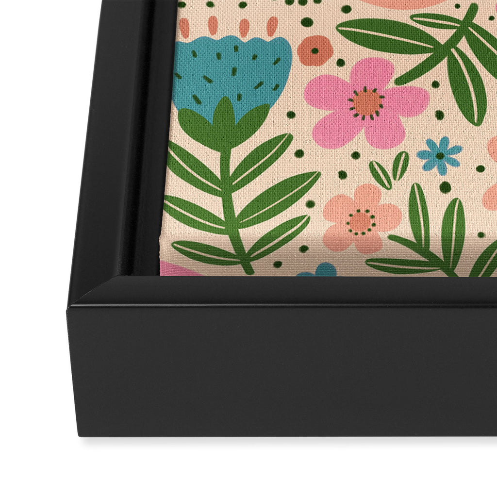Pretty Floral - sweet pink Framed Canvas Print Gallery Image 3
