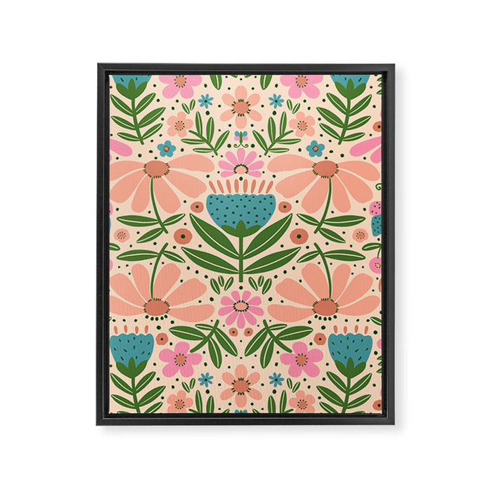 Pretty Floral - sweet pink Framed Canvas Print Gallery Image 1