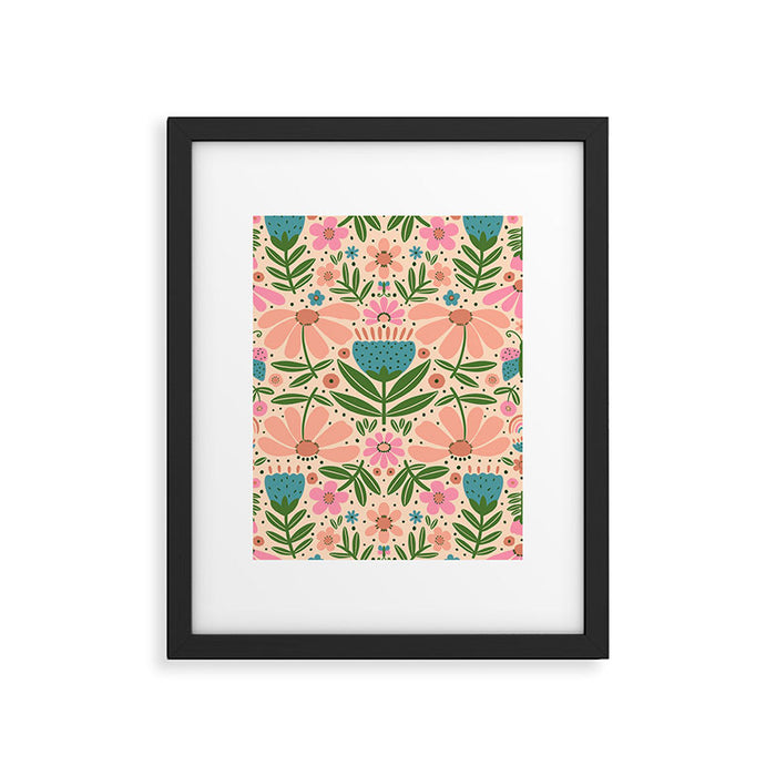Pretty Floral - sweet pink Framed Art Print Gallery Image 1