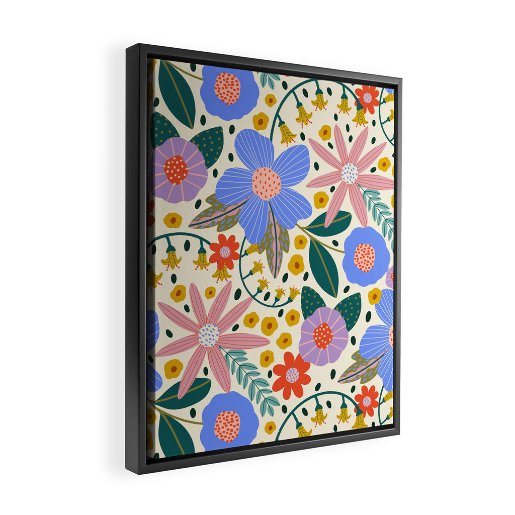 Pure Joy - colorful Floral  Framed Canvas Print Gallery Image 2