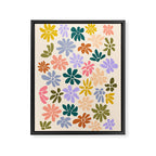 Rainbow Color Retro Floral  Framed Canvas Print Gallery Image 6