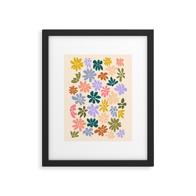 Rainbow Color Retro Floral  Framed Art Print Gallery Image 5