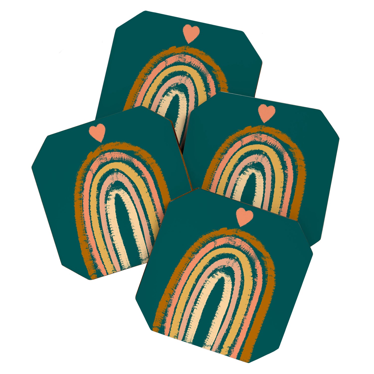Rainbow Love Art Coaster Gallery Image 1