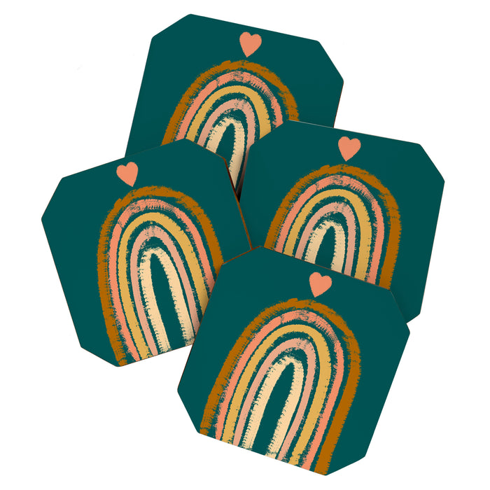 Rainbow Love Art Coaster Gallery Image 1