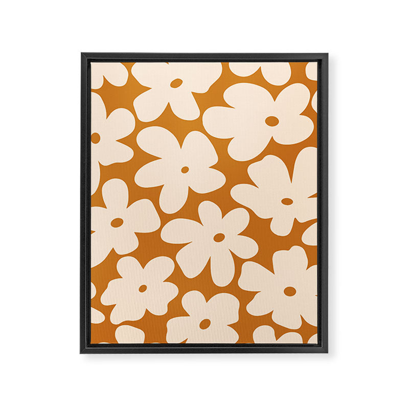 Retro Color Palette - 70's Daisy Framed Canvas Print Gallery Image 8