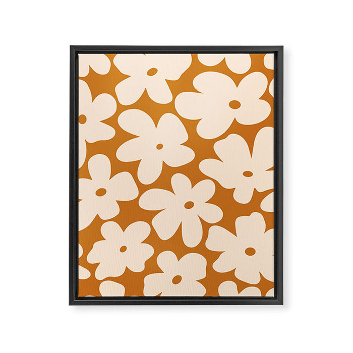 Retro Color Palette - 70's Daisy Framed Canvas Print Gallery Image 1