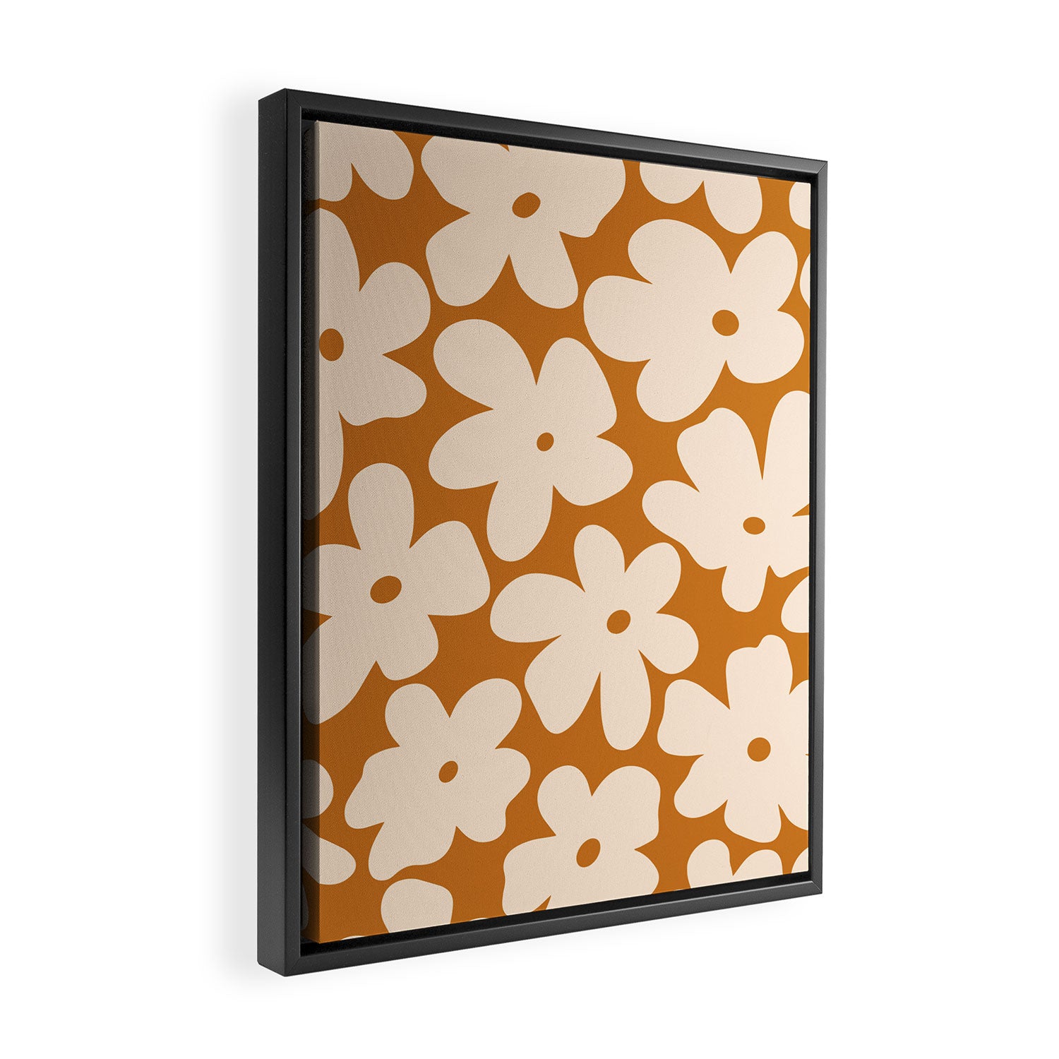 Retro Color Palette - 70's Daisy Framed Canvas Print Gallery Image 2