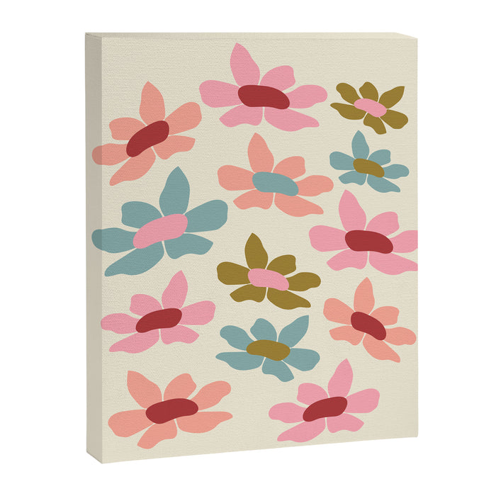 Retro Colorful Daisies  Canvas Print Gallery Image 1