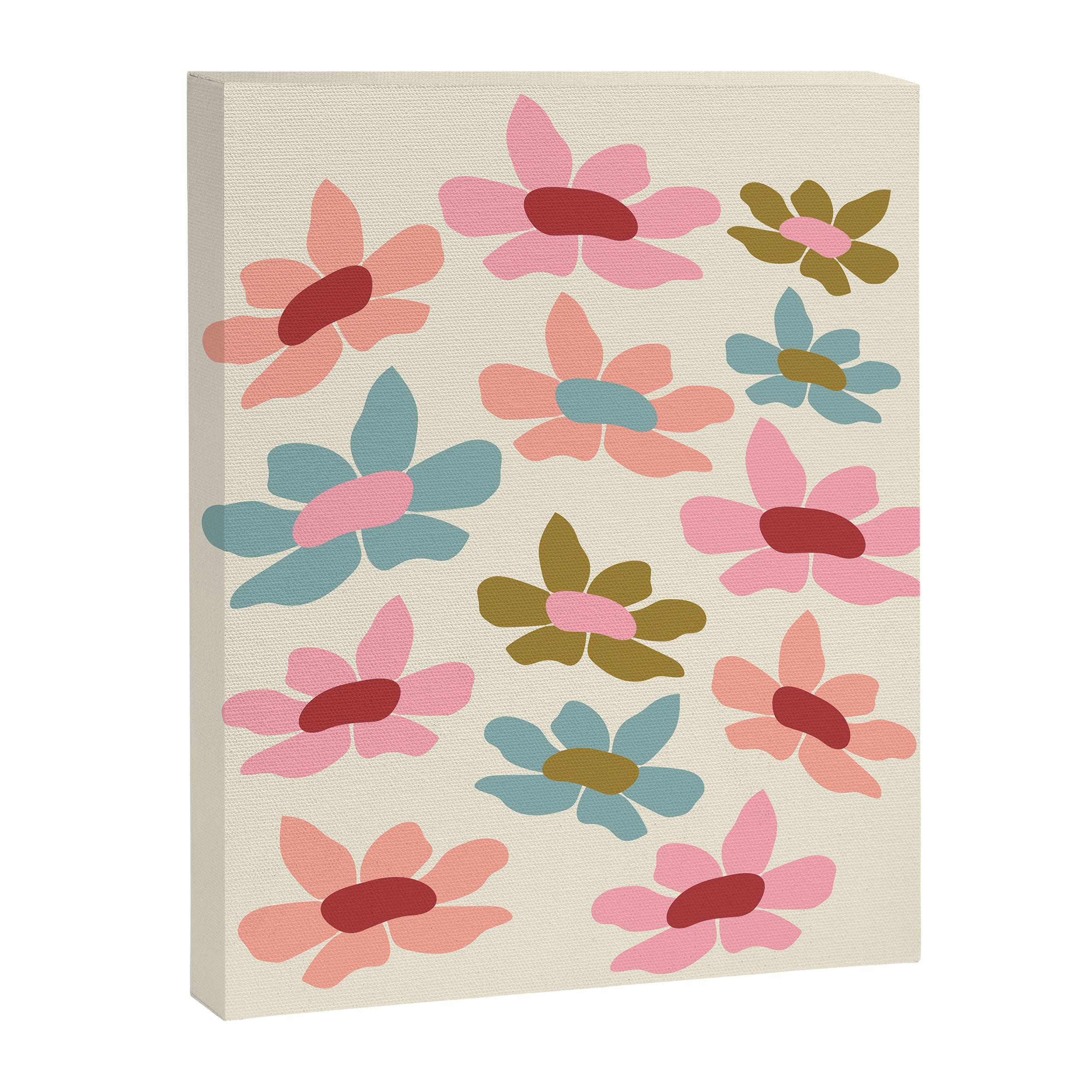 Retro Colorful Daisies  Canvas Print Gallery Image 6