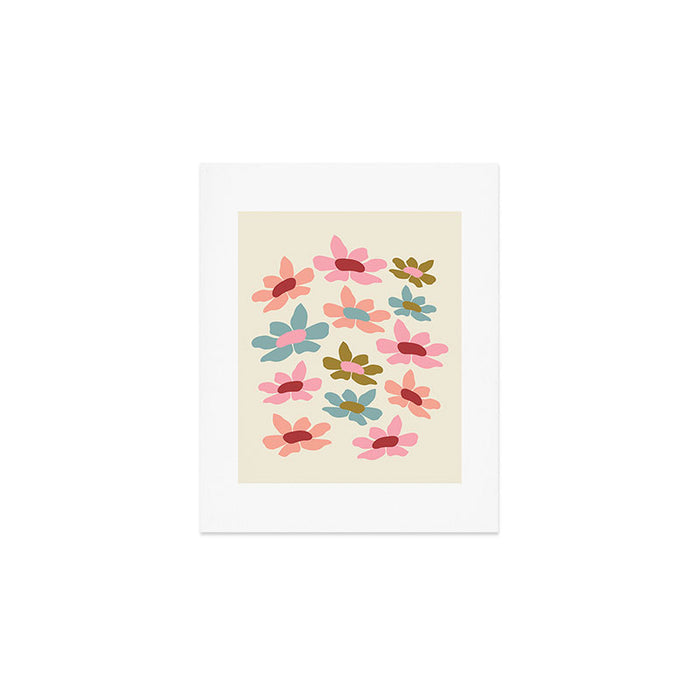 Retro Colorful Daisies  Art Print Gallery Image 1