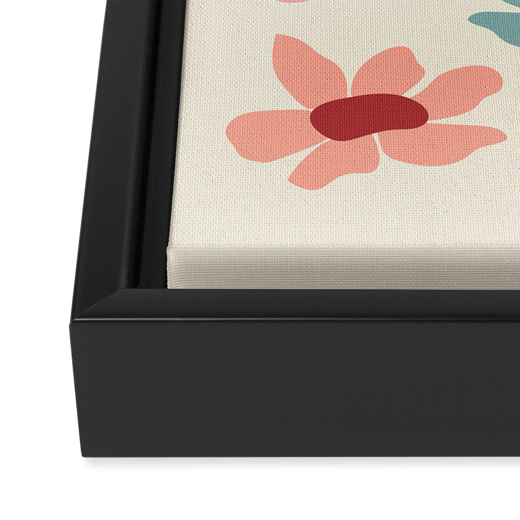 Retro Colorful Daisies  Framed Canvas Print Gallery Image 3