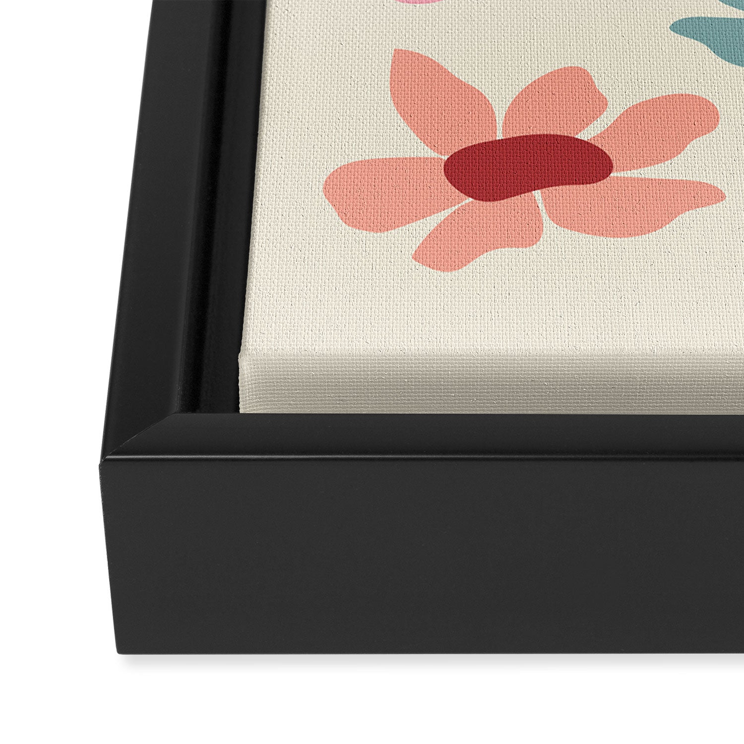 Retro Colorful Daisies  Framed Canvas Print Gallery Image 3