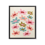 Retro Colorful Daisies  Framed Canvas Print Gallery Image 6