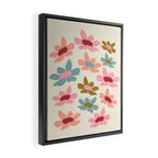 Retro Colorful Daisies  Framed Canvas Print Gallery Image 2