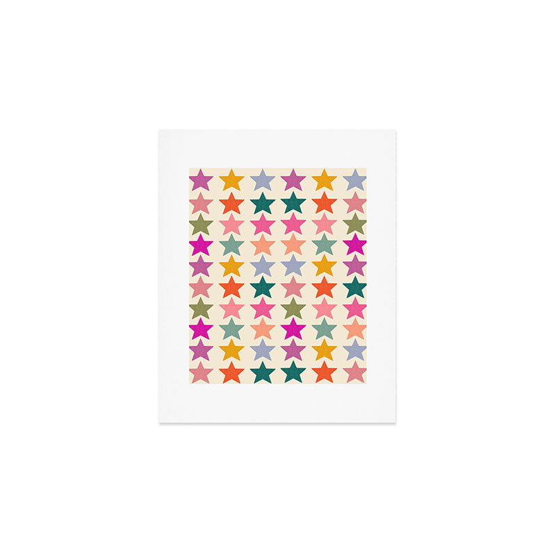 Retro Colorful Stars Art Print Gallery Image 1
