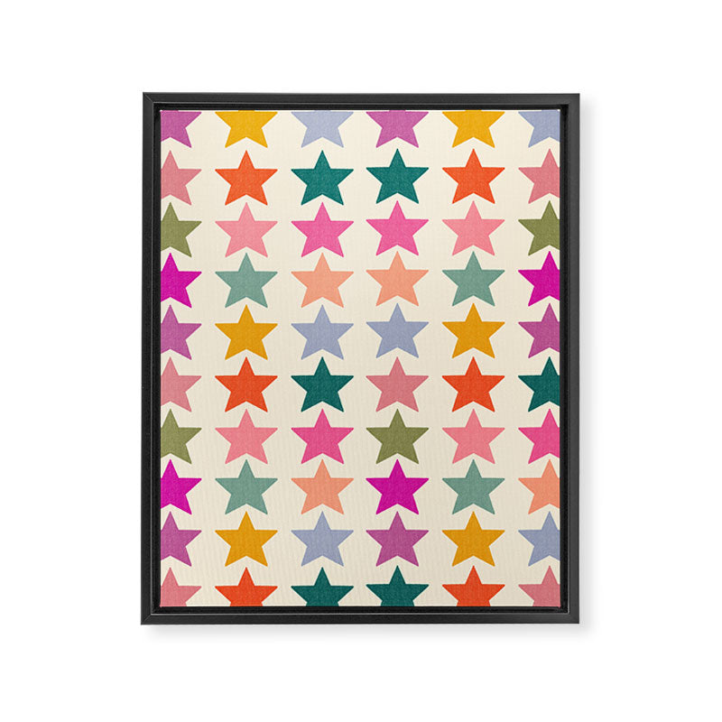 Retro Colorful Stars Framed Canvas Print Gallery Image 8