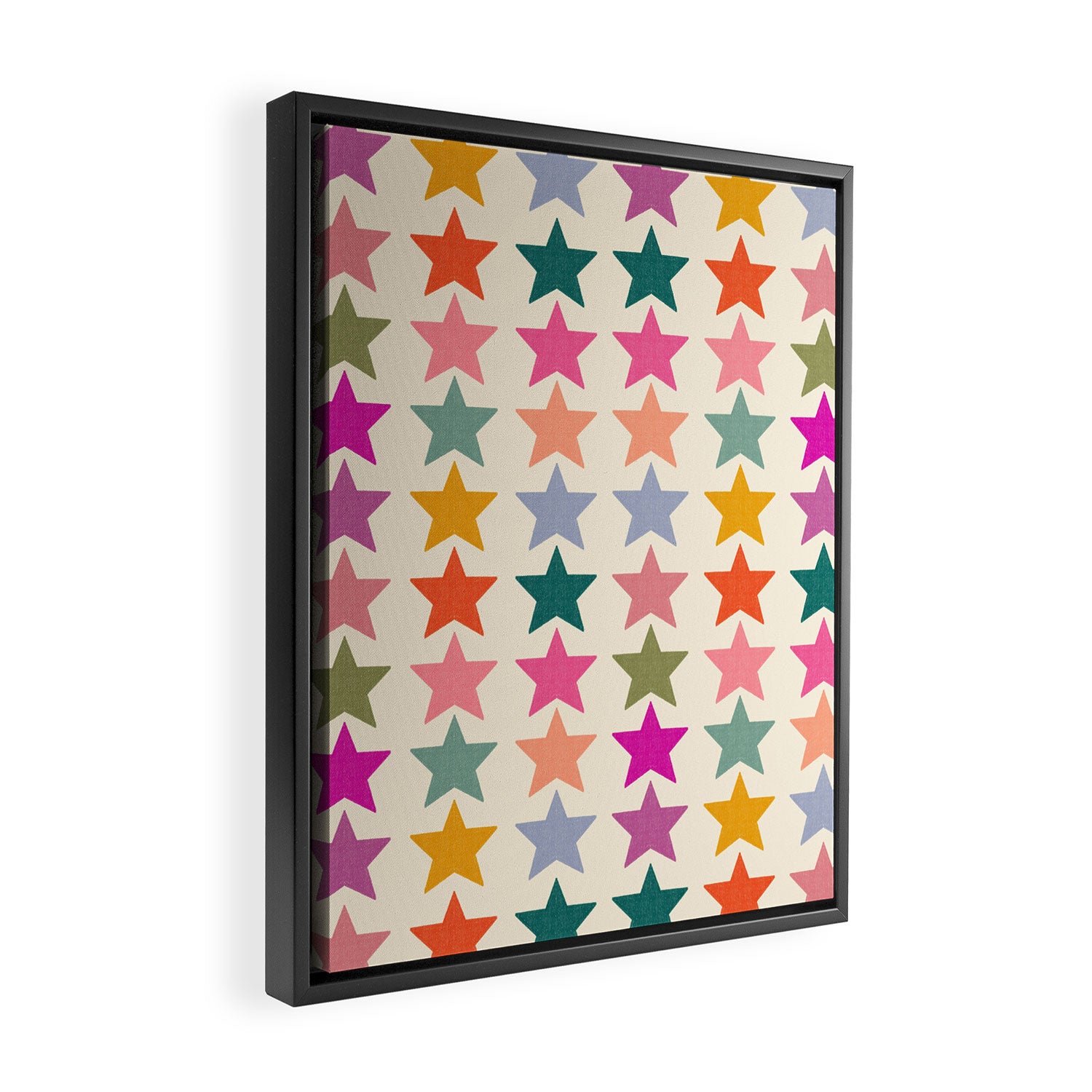 Retro Colorful Stars Framed Canvas Print Gallery Image 2