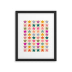 Retro Colorful Stars Framed Art Print Gallery Image 6