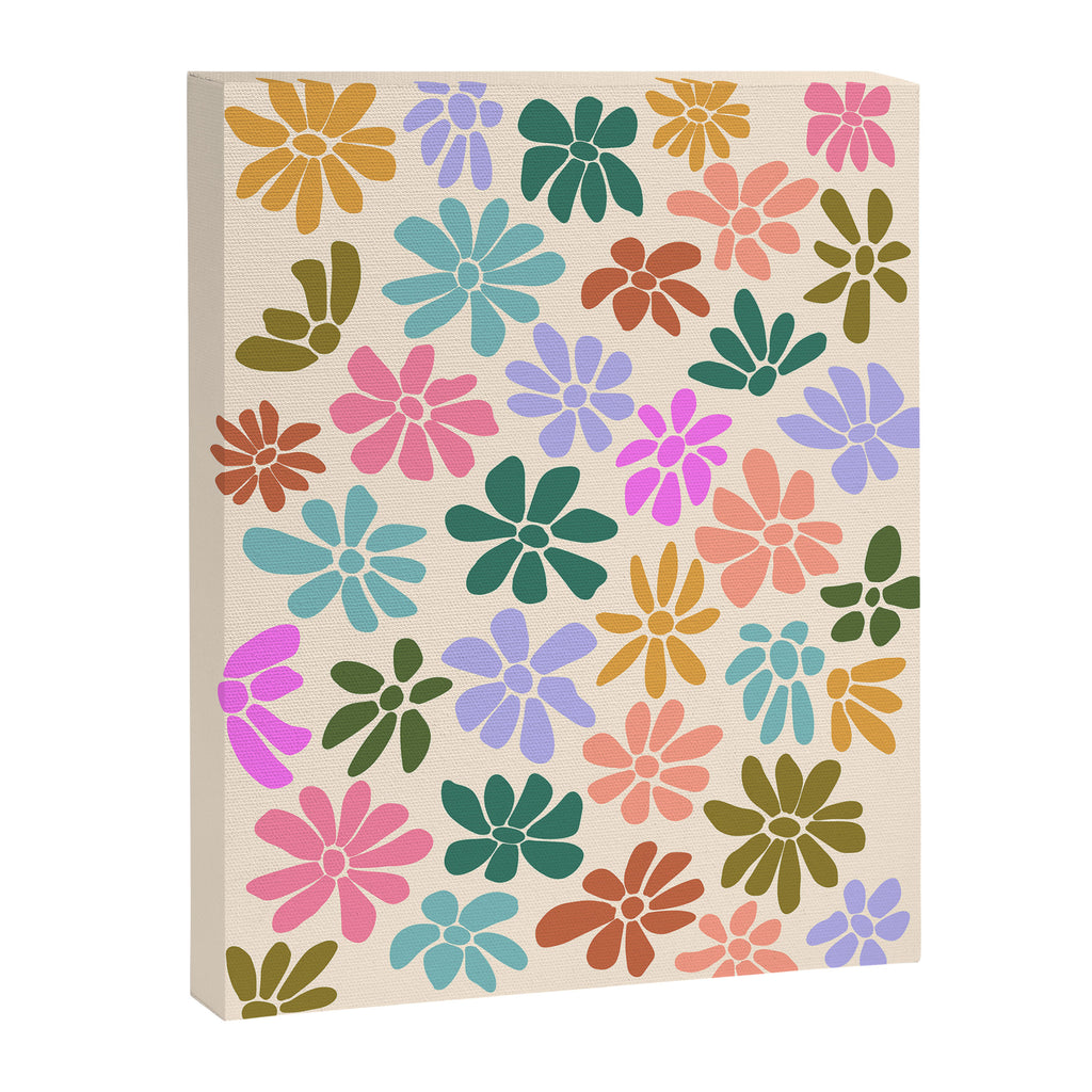 Retro Daisies - Rainbow Fun Canvas Print Gallery Image 8