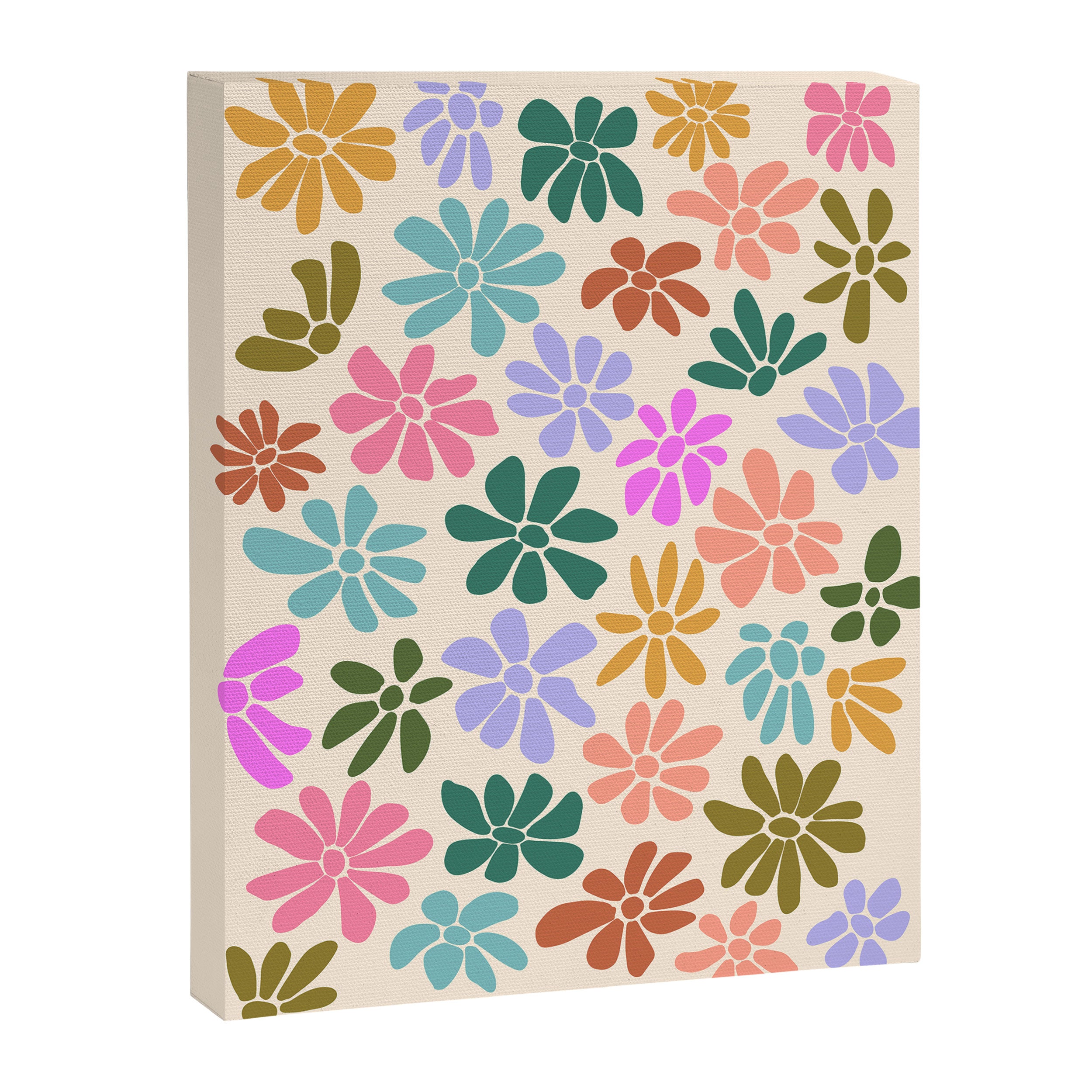 Retro Daisies - Rainbow Fun Canvas Print Gallery Image 8