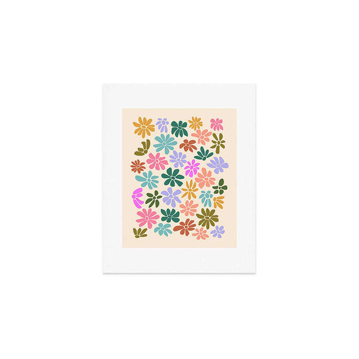 Retro Daisies - Rainbow Fun Art Print Gallery Image 1