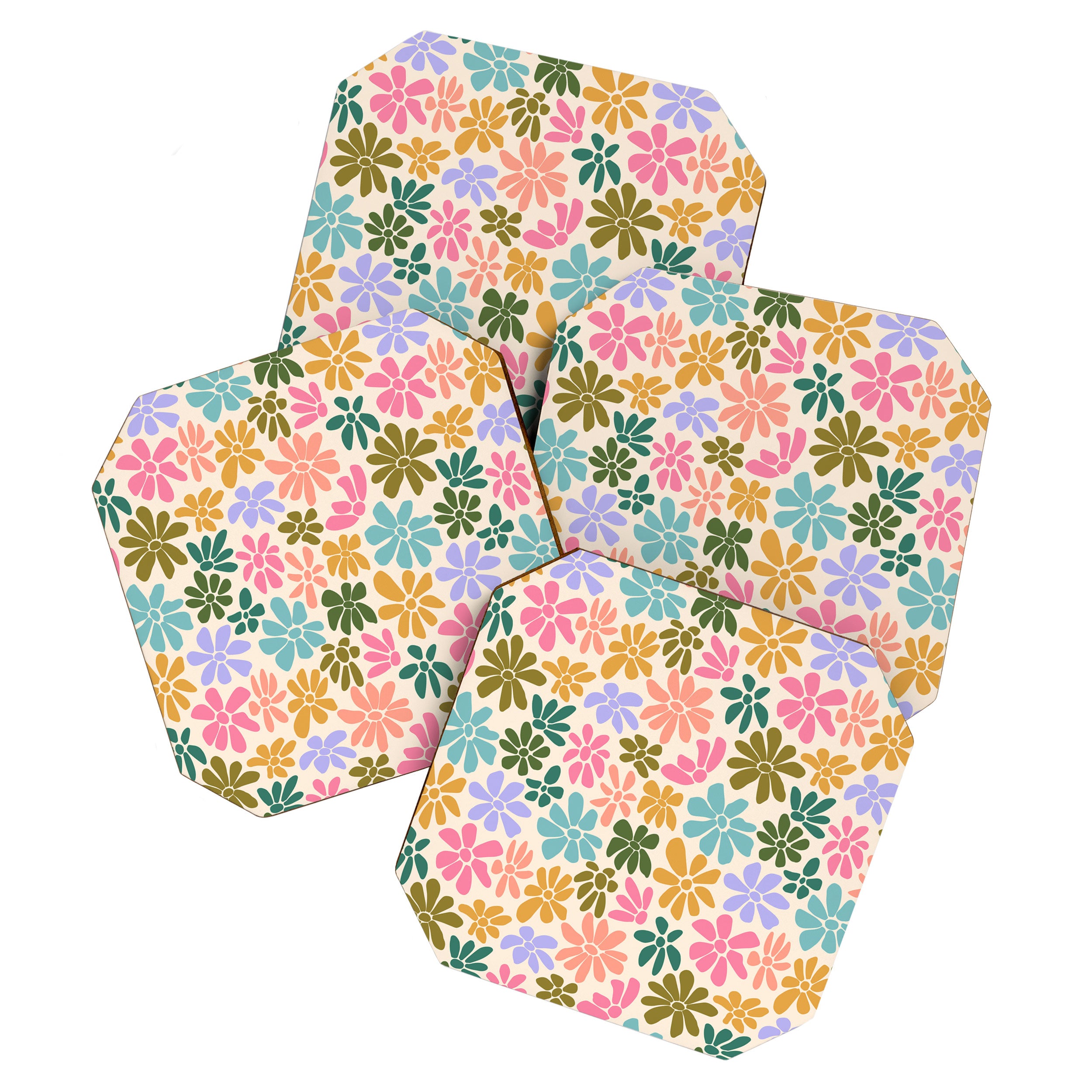 Retro Daisies - Rainbow Fun Coaster Gallery Image 1
