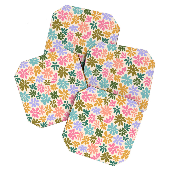 Retro Daisies - Rainbow Fun Coaster Gallery Image 1
