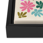 Retro Daisies - Rainbow Fun Framed Canvas Print Gallery Image 3