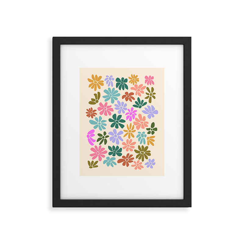 Retro Daisies - Rainbow Fun Framed Art Print Gallery Image 6