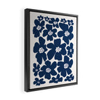 Retro Daisy - Blue Navy and white Framed Canvas Print Gallery Image 2