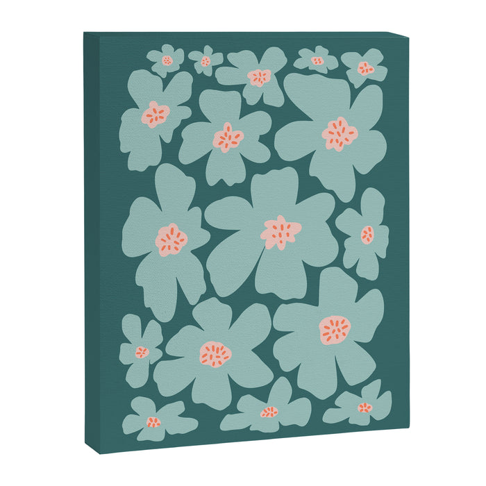 Retro Daisy - Green mood Canvas Print Gallery Image 1