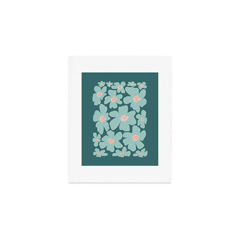 Retro Daisy - Green mood Art Print Gallery Image 1