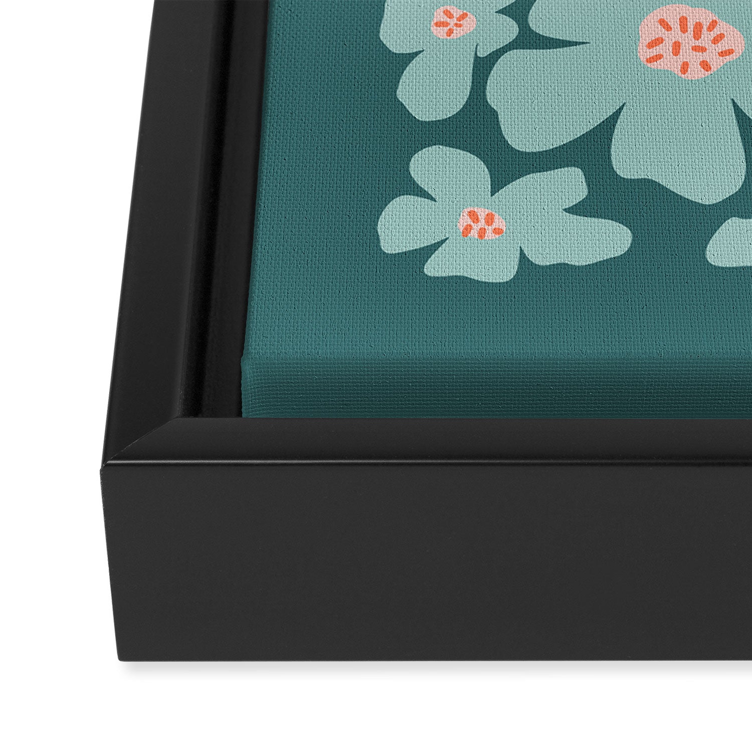 Retro Daisy - Green mood Framed Canvas Print Gallery Image 3