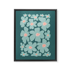 Retro Daisy - Green mood Framed Canvas Print Gallery Image 8