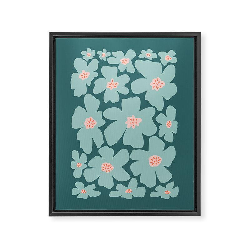 Retro Daisy - Green mood Framed Canvas Print Gallery Image 8