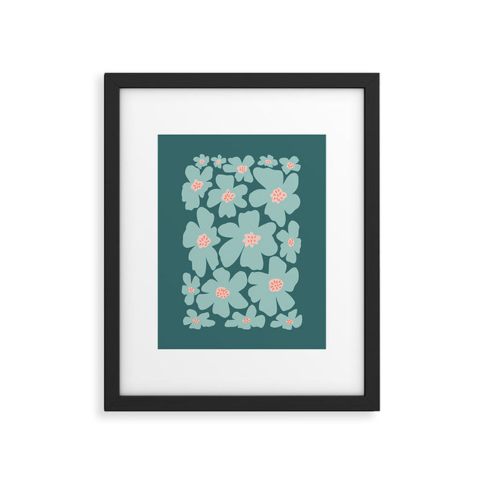 Retro Daisy - Green mood Framed Art Print Gallery Image 1