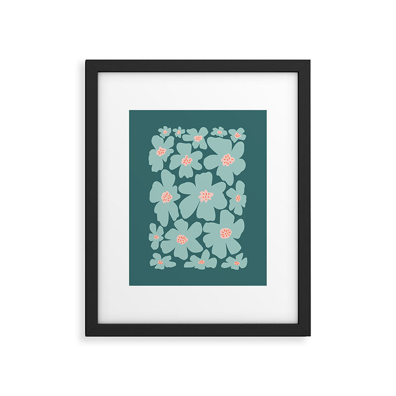 Retro Daisy - Green mood Framed Art Print Gallery Image 6