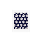 Retro Daisy  Pattern - White and Navy  Art Print Gallery Image 1