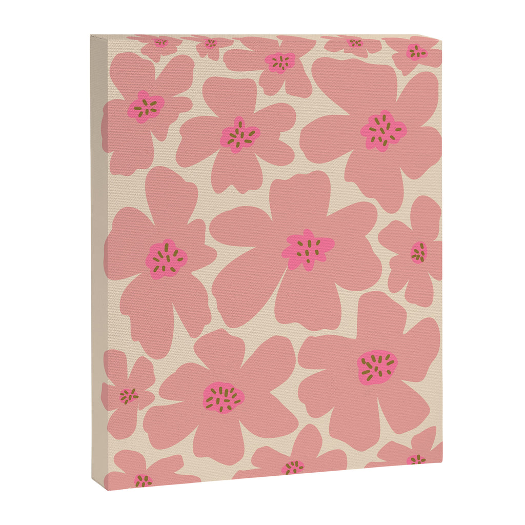 Retro Daisy - Pink and Cream Canvas Print Gallery Image 8