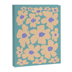 Retro Daisy - Turquoise, Very Peri, Pink, cream Canvas Print Gallery Image 6